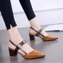 Giày sandal nữ da thật - gót vuông trung, sang trọng, thời trang, phù hợp dạo phố & dự tiệc