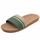 Dép sandal đế bệt unisex chất liệu vải lanh nhẹ, chống trượt, phù hợp đi biển, trong nhà & ngoài trời mùa hè