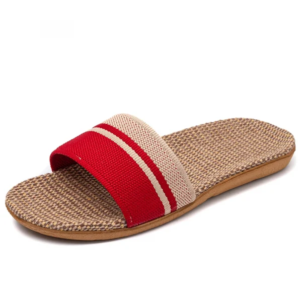 Dép sandal đế bệt unisex chất liệu vải lanh nhẹ, chống trượt, phù hợp đi biển, trong nhà & ngoài trời mùa hè - Hình ảnh 16