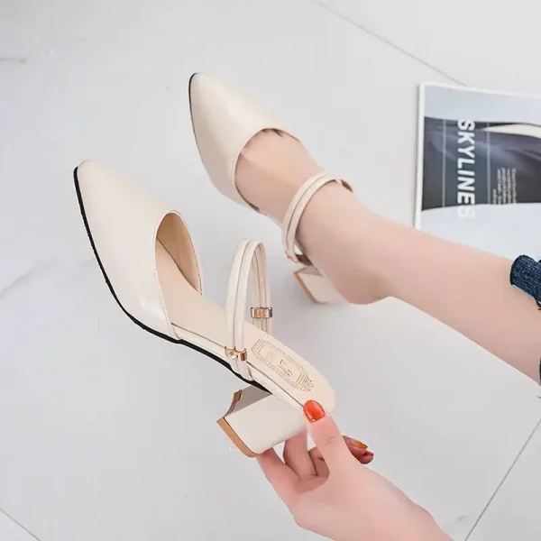Giày sandal nữ da thật - gót vuông trung, sang trọng, thời trang, phù hợp dạo phố & dự tiệc - Ảnh 9