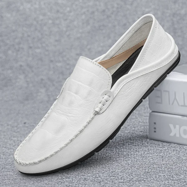 Giày lười nam da thật thủ công - kiểu moccasin, thoáng khí, dễ mang, đế mềm, phù hợp công sở & đi chơi hàng ngày - Hình ảnh 5