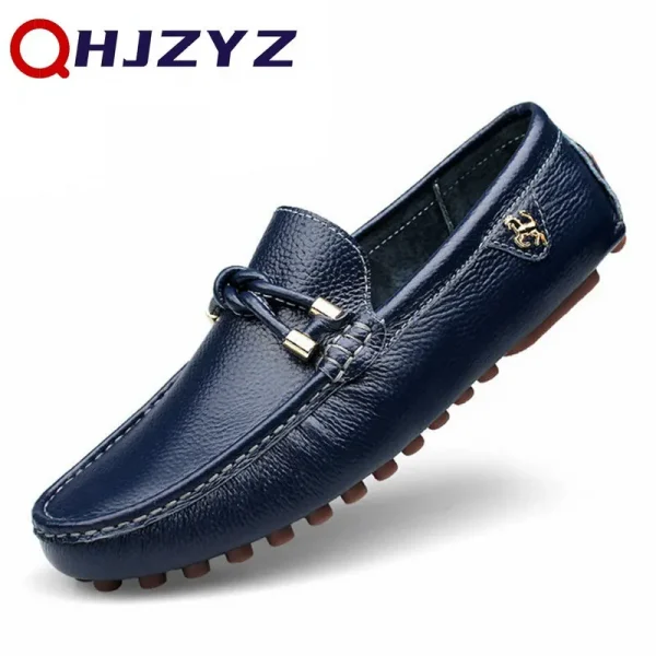 Giày lười nam da thật thủ công - kiểu moccasin, êm ái, thời trang - Hình ảnh 5