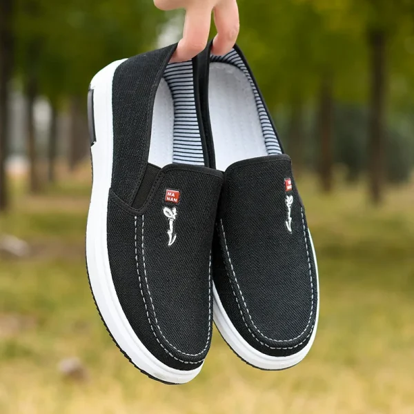 Giày nam vải canvas đế mềm - thoáng khí, thoải mái, kiểu dáng oxford, dễ mang, phù hợp đi chơi & hàng ngày - Hình ảnh 2