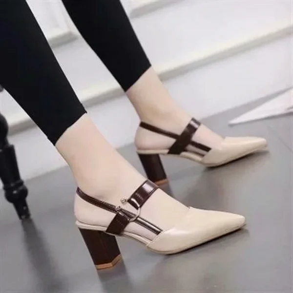 Giày sandal nữ da thật - gót vuông trung, sang trọng, thời trang, phù hợp dạo phố & dự tiệc - Ảnh 3