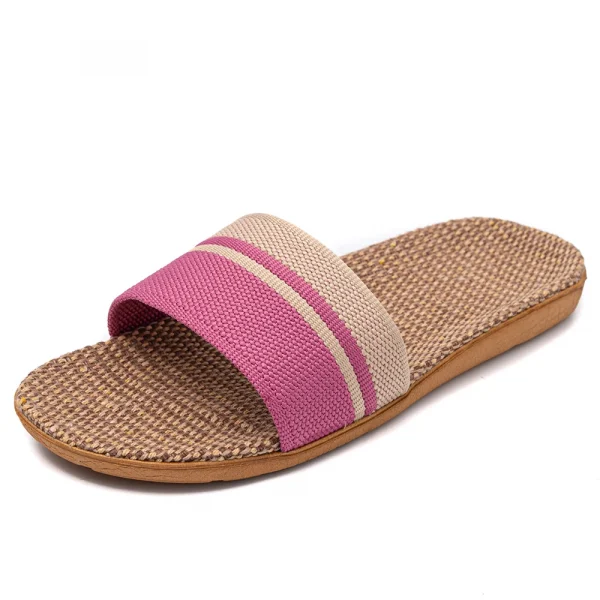 Dép sandal đế bệt unisex chất liệu vải lanh nhẹ, chống trượt, phù hợp đi biển, trong nhà & ngoài trời mùa hè - Hình ảnh 3