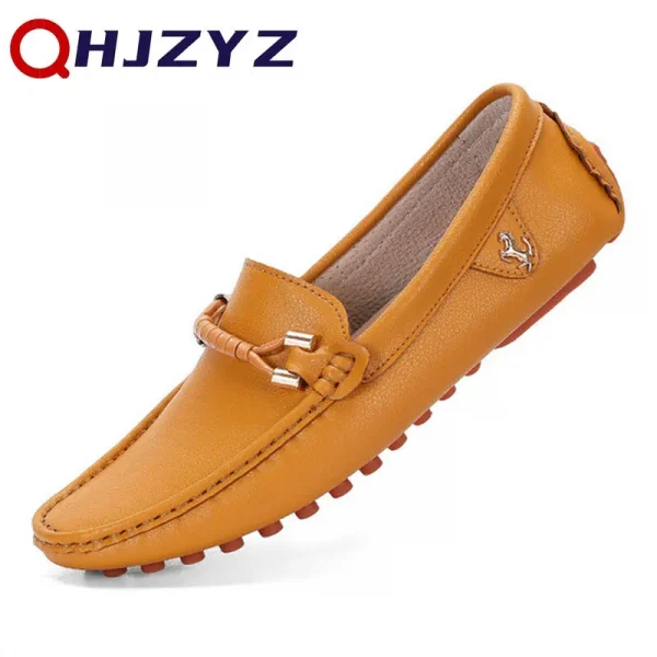 Giày lười nam da thật thủ công - kiểu moccasin, êm ái, thời trang - Hình ảnh 4