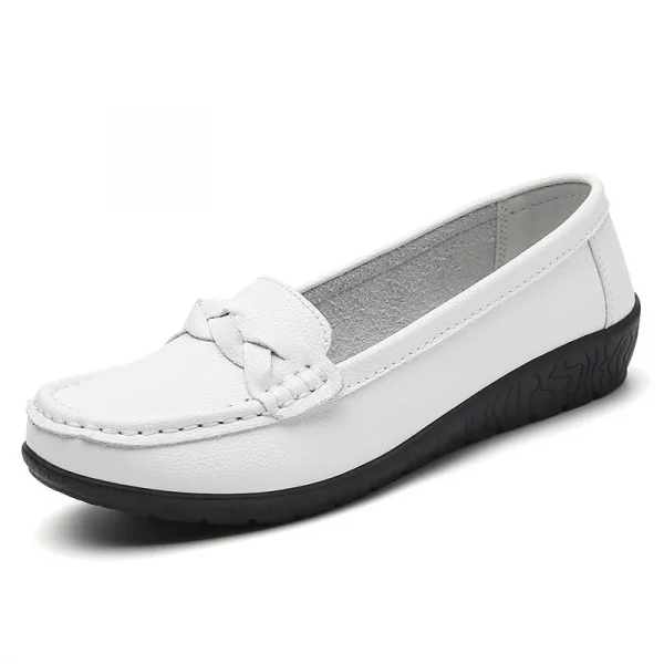 Giày bệt nữ da thật - màu đen, kiểu moccasin & oxford, thoải mái - Ảnh 10
