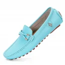 Giày lười nam da thật thủ công - màu trắng/đen, thiết kế slip-on, đế bệt
