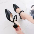 Giày sandal nữ da thật - gót vuông trung, sang trọng, thời trang, phù hợp dạo phố & dự tiệc