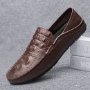 Giày lười nam da thật thủ công - kiểu moccasin, thoáng khí, dễ mang, đế mềm, phù hợp công sở & đi chơi hàng ngày