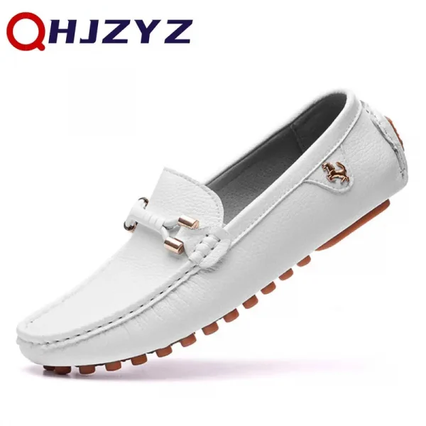 Giày lười nam da thật thủ công - kiểu moccasin, êm ái, thời trang - Hình ảnh 2