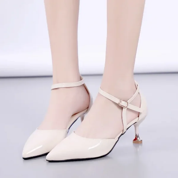 Giày cao gót nữ nhẹ - hở mũi, màu vàng/đen, thoải mái, phù hợp đi biển & ở nhà (xuân hè) - Ảnh 17