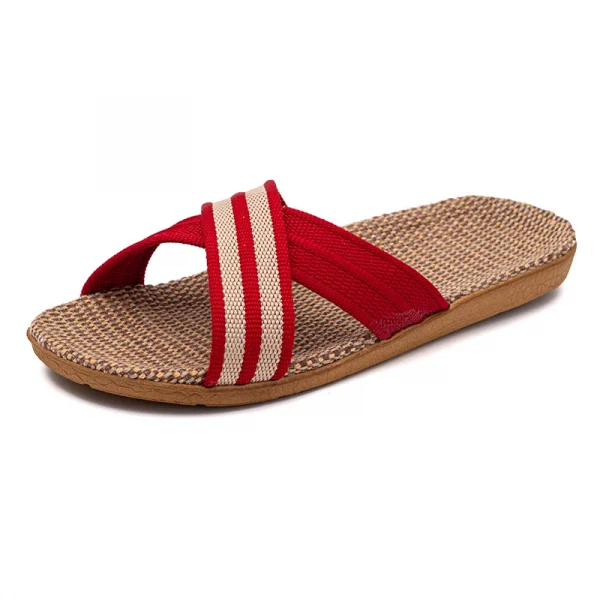 Dép sandal đế bệt unisex chất liệu vải lanh nhẹ, chống trượt, phù hợp đi biển, trong nhà & ngoài trời mùa hè - Hình ảnh 14