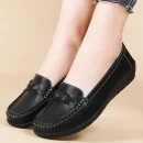 Giày bệt nữ da thật - màu đen, kiểu moccasin & oxford, thoải mái