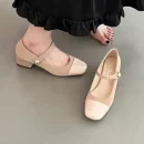 Giày cao gót Mary Jane mũi vuông - thiết kế nông, thanh lịch, thời trang, phù hợp dự tiệc & công sở