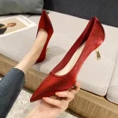 Giày cao gót nữ Cresfimix - gót nhọn, màu bạc/vàng, quyến rũ, phù hợp tiệc cưới & dạ tiệc
