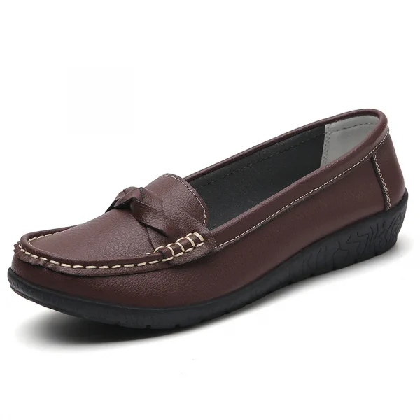 Giày bệt nữ da thật - màu đen, kiểu moccasin & oxford, thoải mái - Ảnh 8