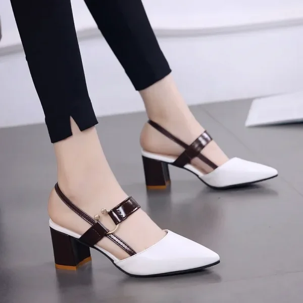 Giày cao gót nữ nhẹ - hở mũi, màu vàng/đen, thoải mái, phù hợp đi biển & ở nhà (xuân hè) - Ảnh 13