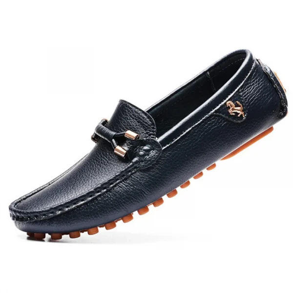 Giày lười nam da thật thủ công - kiểu moccasin, êm ái, thời trang - Hình ảnh 11