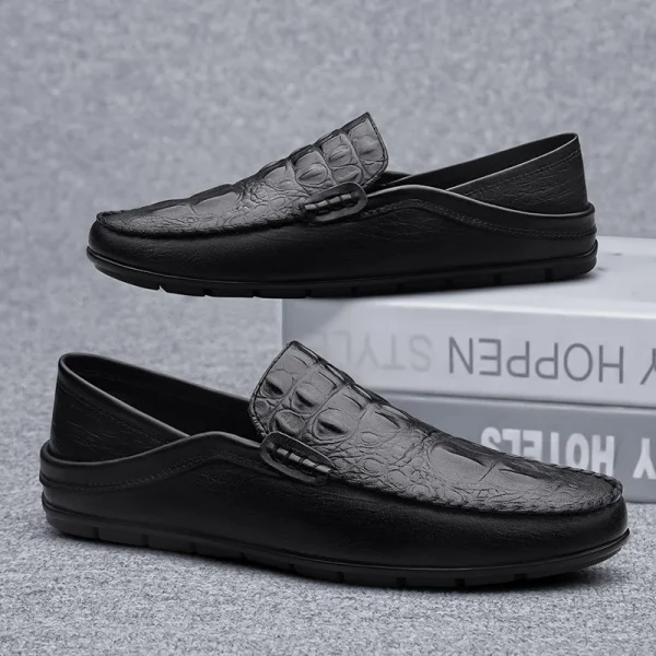 Giày lười nam da thật thủ công - kiểu moccasin, thoáng khí, dễ mang, đế mềm, phù hợp công sở & đi chơi hàng ngày - Hình ảnh 4