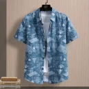 Áo sơ mi nam lụa lạnh tay ngắn - thời trang, in họa tiết, chống nhăn, phù hợp mặc hè năng động