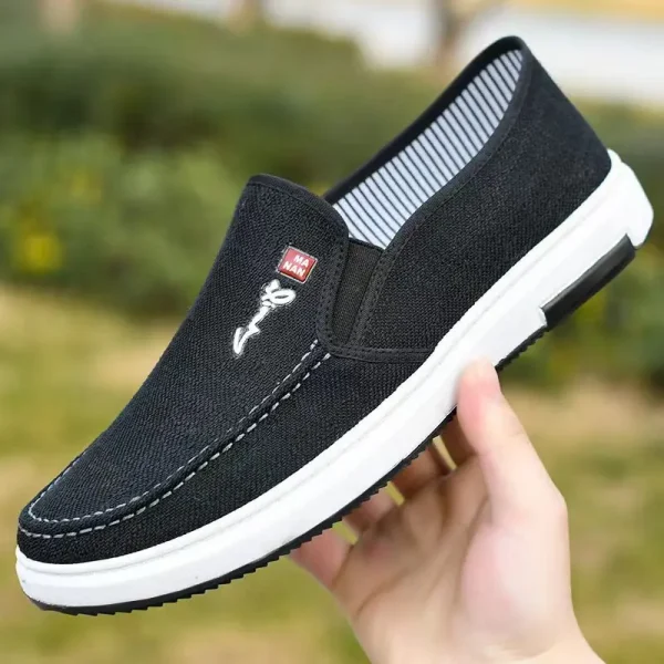 Giày nam vải canvas đế mềm - thoáng khí, thoải mái, kiểu dáng oxford, dễ mang, phù hợp đi chơi & hàng ngày - Hình ảnh 4