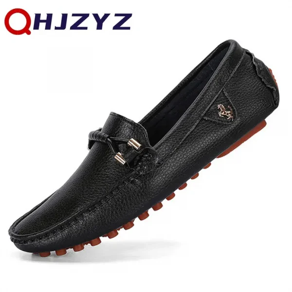 Giày lười nam da thật thủ công - kiểu moccasin, êm ái, thời trang - Hình ảnh 3