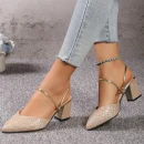 Sandal nữ gót thấp mùa hè - thiết kế nông, thời trang, sang trọng, phù hợp dự tiệc & cưới hỏi