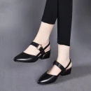 Giày cao gót nữ nhẹ - hở mũi, màu vàng/đen, thoải mái, phù hợp đi biển & ở nhà (xuân hè)