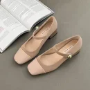 Giày cao gót Mary Jane mũi vuông - thiết kế nông, thanh lịch, thời trang, phù hợp dự tiệc & công sở