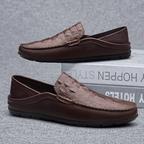 Giày lười nam da thật thủ công - kiểu moccasin, thoáng khí, dễ mang, đế mềm, phù hợp công sở & đi chơi hàng ngày - Hình ảnh 2