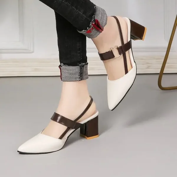 Giày sandal nữ thanh lịch - gót vuông, cổ điển, thoải mái, phù hợp công sở & cưới hỏi mùa hè