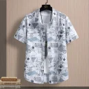 Áo sơ mi nam lụa lạnh tay ngắn - thời trang, in họa tiết, chống nhăn, phù hợp mặc hè năng động
