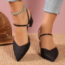 Sandal nữ gót thấp mùa hè - thiết kế nông, thời trang, sang trọng, phù hợp dự tiệc & cưới hỏi