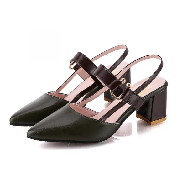 Giày sandal nữ thanh lịch - gót vuông, cổ điển, thoải mái, phù hợp công sở & cưới hỏi mùa hè - Hình ảnh 8