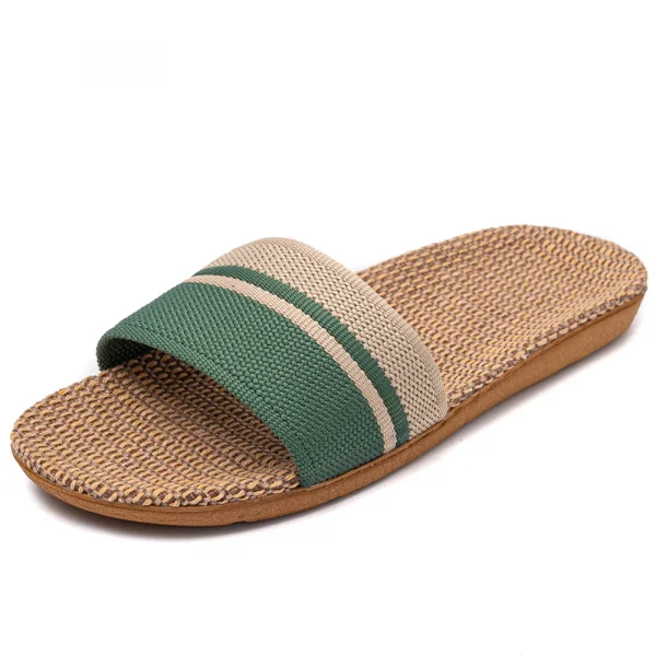 Dép sandal đế bệt unisex chất liệu vải lanh nhẹ, chống trượt, phù hợp đi biển, trong nhà & ngoài trời mùa hè - Hình ảnh 10