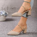 Sandal nữ gót thấp mùa hè - thiết kế nông, thời trang, sang trọng, phù hợp dự tiệc & cưới hỏi