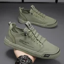 Giày sneaker nam cao cấp - vải canvas lụa lạnh, thoáng khí, đế chống trượt, phù hợp đi bộ & thể thao hàng ngày