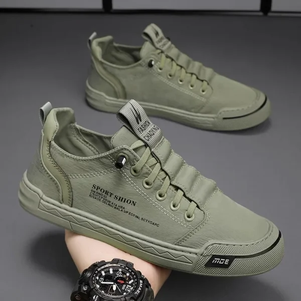 Giày sneaker nam cao cấp - vải canvas lụa lạnh, thoáng khí, đế chống trượt, phù hợp đi bộ & thể thao hàng ngày - Hình ảnh 2