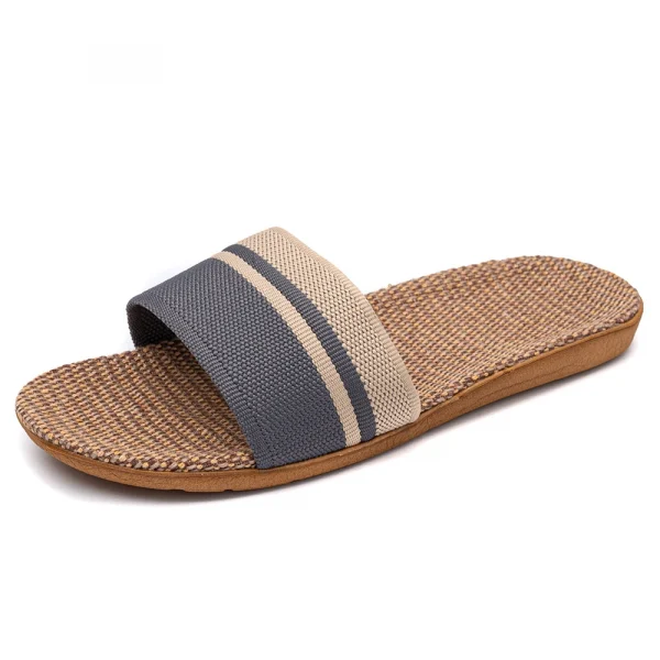 Dép sandal đế bệt unisex chất liệu vải lanh nhẹ, chống trượt, phù hợp đi biển, trong nhà & ngoài trời mùa hè - Hình ảnh 8