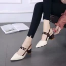 Giày sandal nữ da thật - gót vuông trung, sang trọng, thời trang, phù hợp dạo phố & dự tiệc