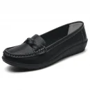 Giày bệt nữ da thật - màu đen, kiểu moccasin & oxford, thoải mái
