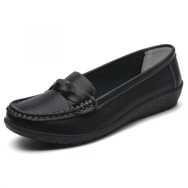 Giày bệt nữ da thật - màu đen, kiểu moccasin & oxford, thoải mái - Ảnh 9