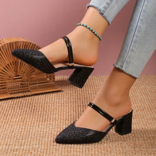 Sandal nữ gót thấp mùa hè - thiết kế nông, thời trang, sang trọng, phù hợp dự tiệc & cưới hỏi - Hình ảnh 7