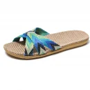 Dép sandal đế bệt unisex chất liệu vải lanh nhẹ, chống trượt, phù hợp đi biển, trong nhà & ngoài trời mùa hè